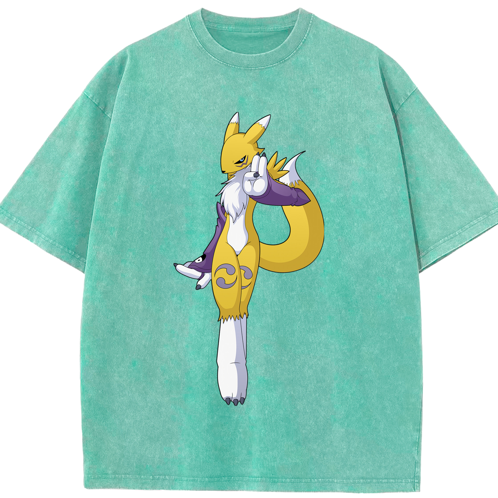 （画像用） Digimon デジタルモンスター/デジモン 綿100% ヴィンテージ風 半袖Tシャツ（フロントプリント）